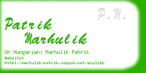 patrik marhulik business card